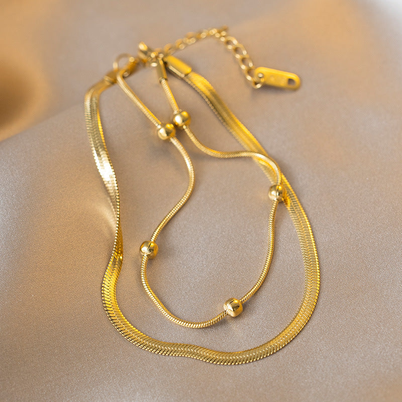 Titanium Female Like Flat Snake Hip Necklaces