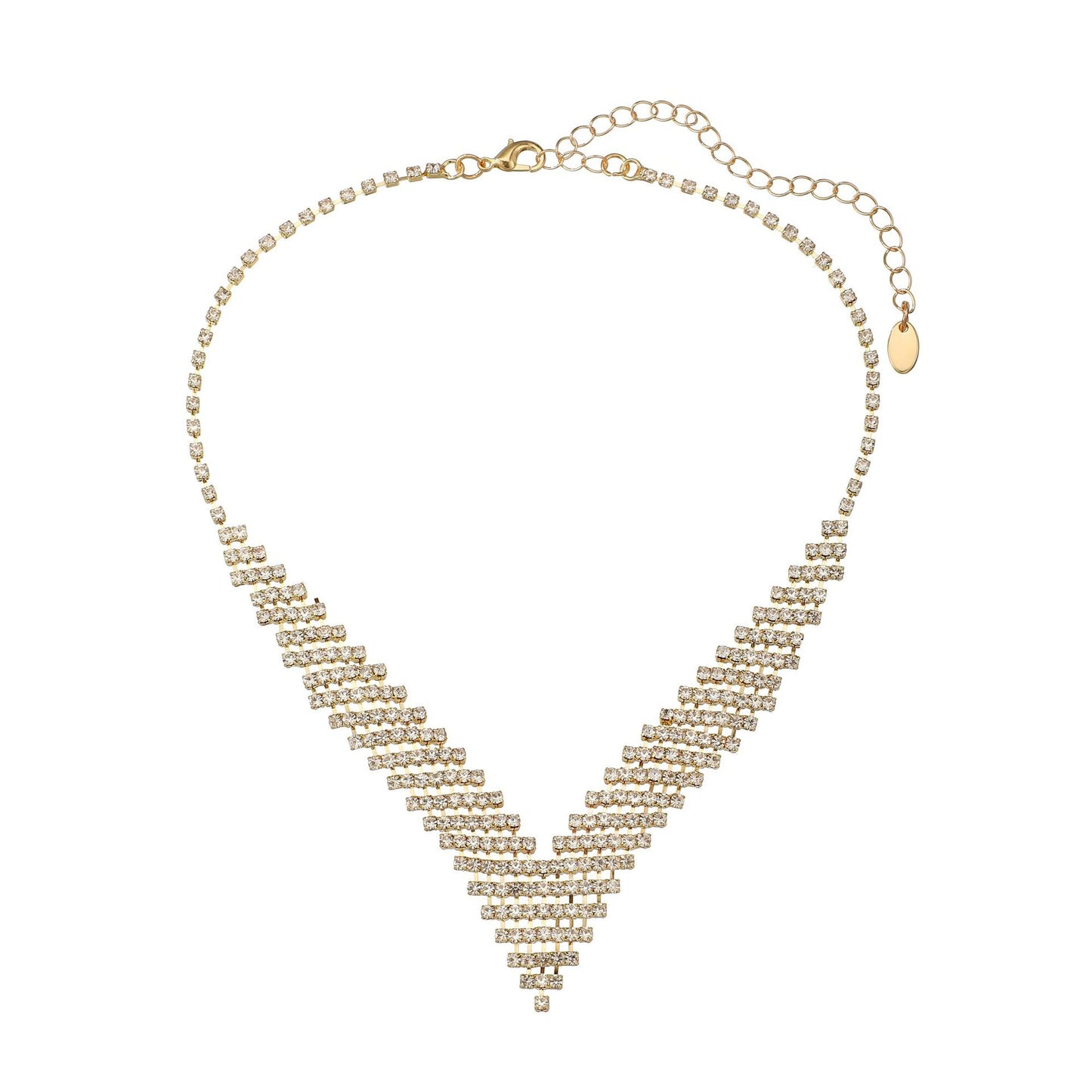 Rhinestone Suite Fashion Bridal Chain Wedding Dress Necklace