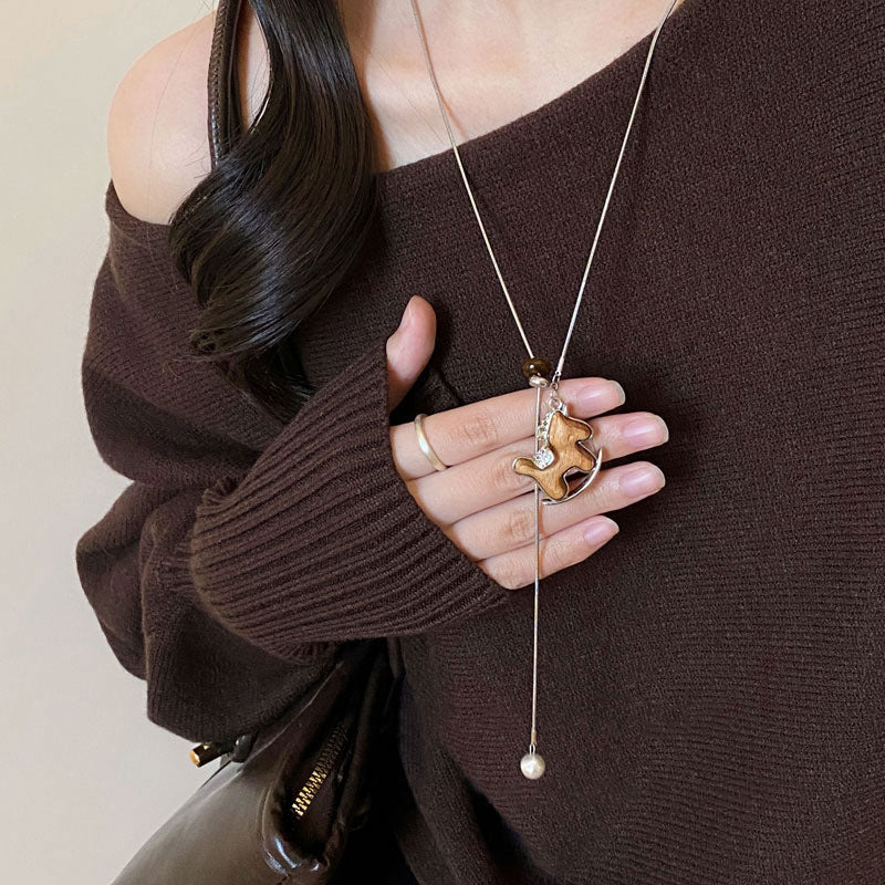 Women's Pony For Light Luxury Minority High-grade Long Pendants