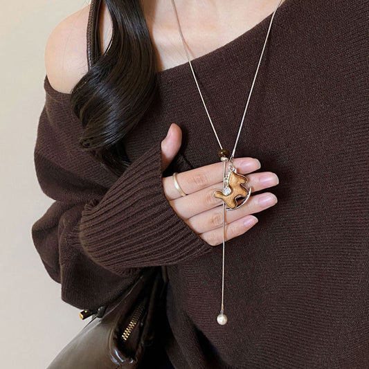 Women's Pony For Light Luxury Minority High-grade Long Pendants