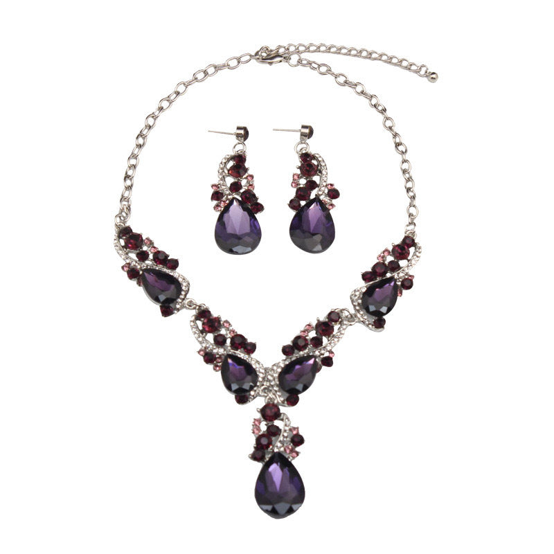 Bridal Water Drop High-key Dignified Two-piece Retro Earrings