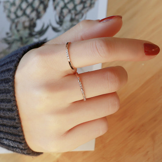 Hipster Light Luxury Design Lifetime Diamond Index Rings