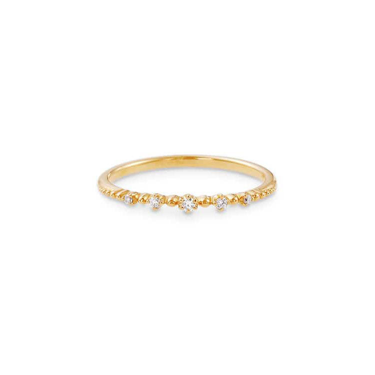 Style Bright Five Zircon Sier Gold-plated Little Rings