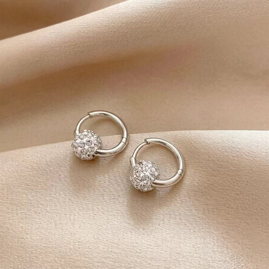 Diamond Female Simple Light Luxury High Sense Niche Ear Clip Earrings