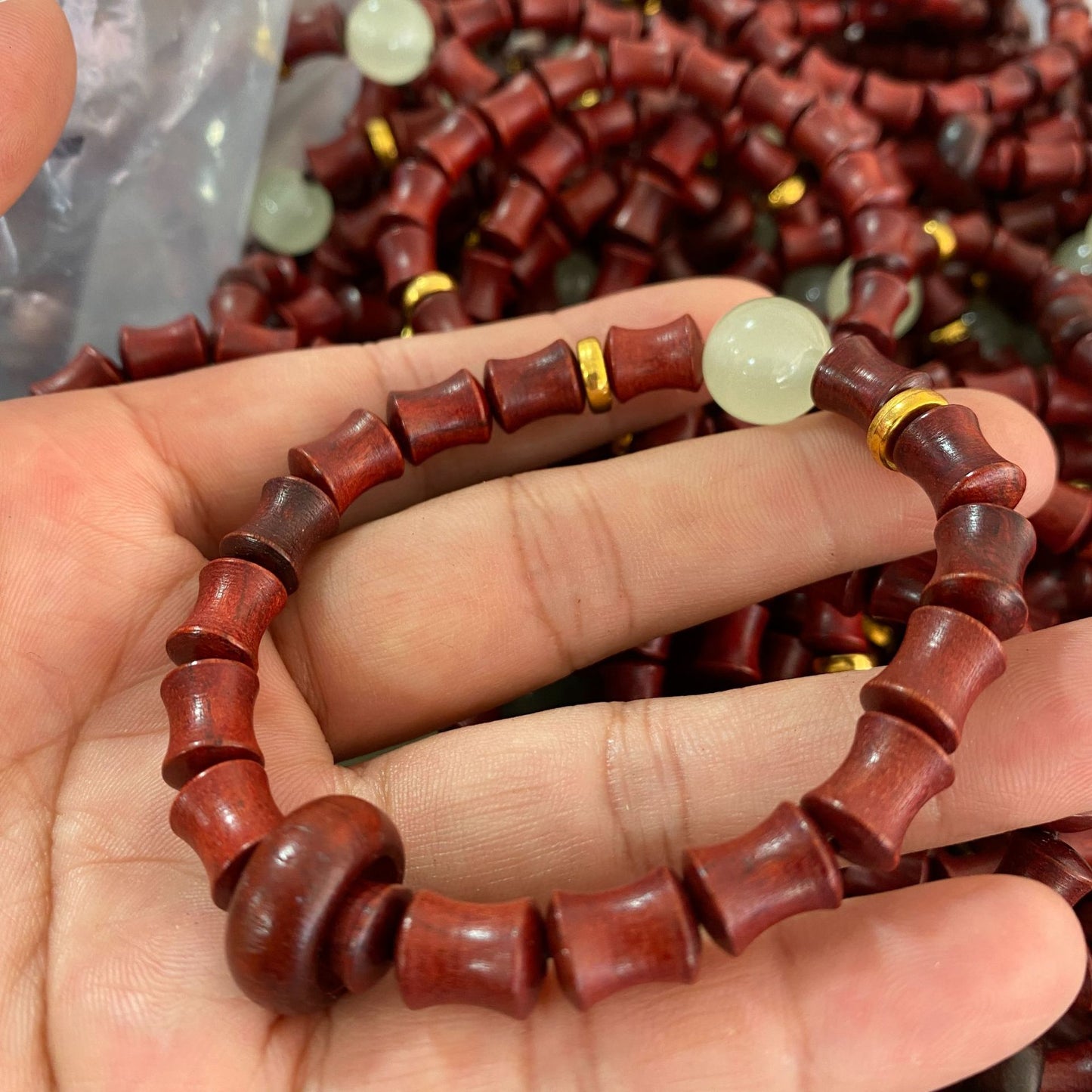 Women's & Men's Red Sandalwood Ebony Bamboo Festival Eternal Night Bracelets