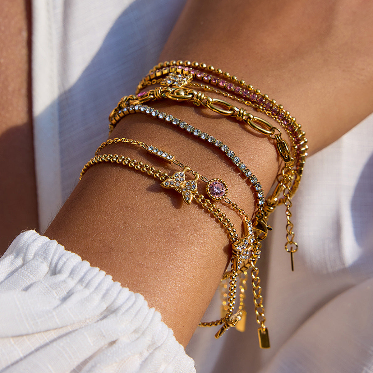 Women's Ding Stainless Steel Zircon Light Luxury Bracelets