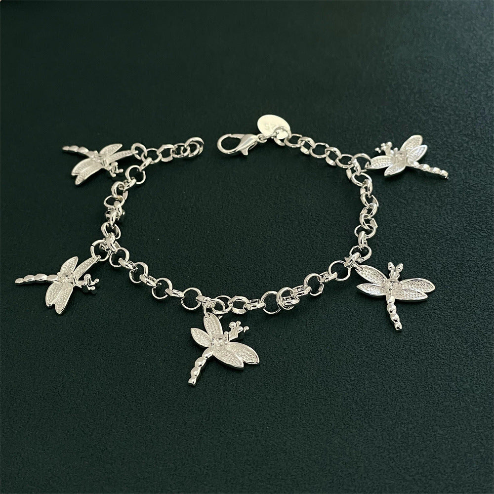 Comfortable Innovative Sier-plated Five Dragonfly Popular Bracelet