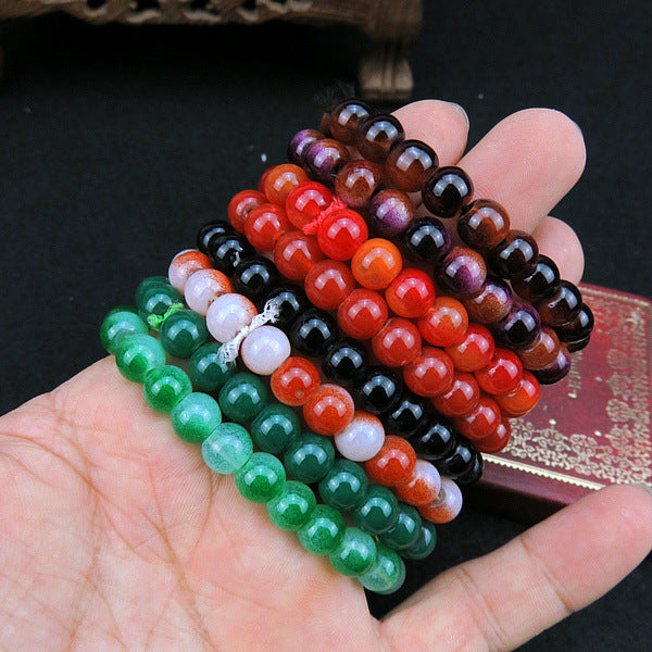 Jade Barrel Beads Gold Pi Longevity Bracelets
