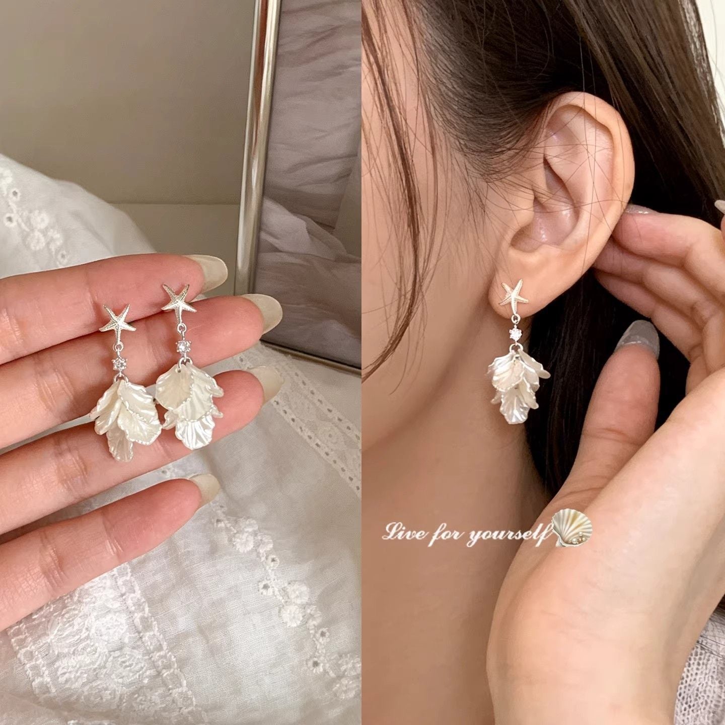 Women's Shell Tassel For Seaside Vacation Style Stud Earrings