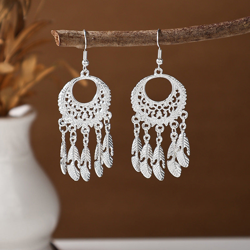 Women's Ethnic Style Imitation Miao Sier Colorful Earrings