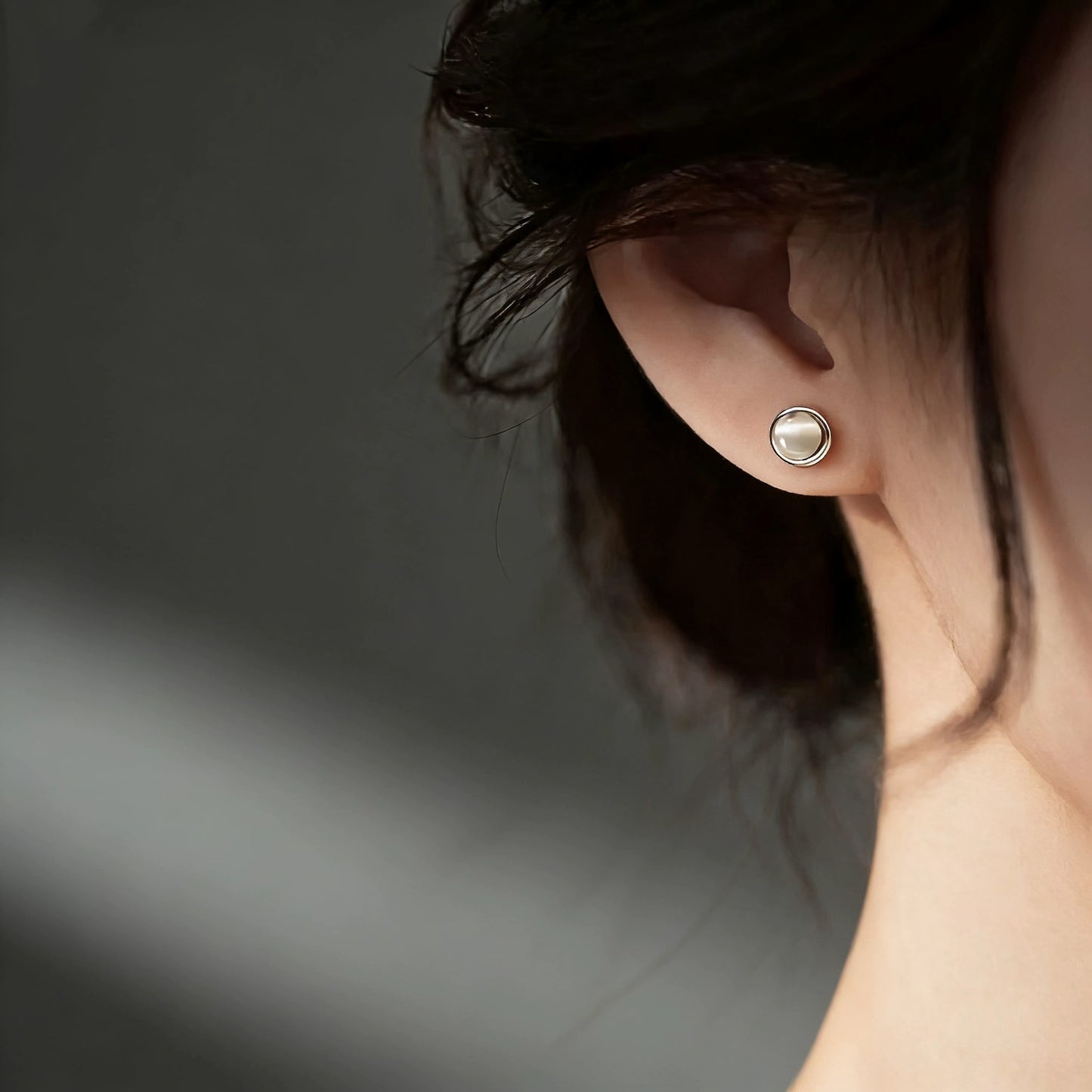 Opal High-grade Geometric Square Round Light Luxury Stud Earrings