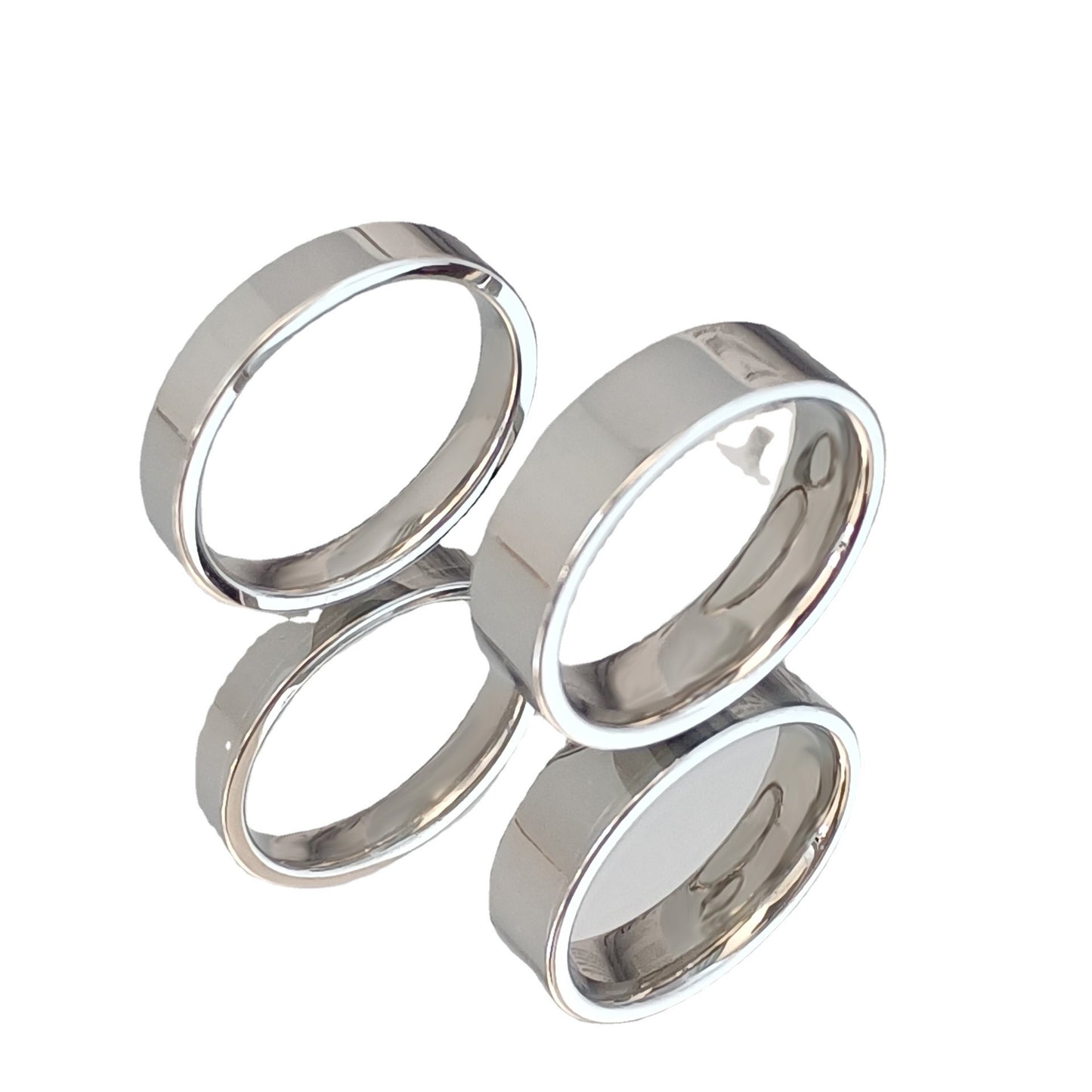 Fashion Simple Glossy Titanium Steel Lettering Rings