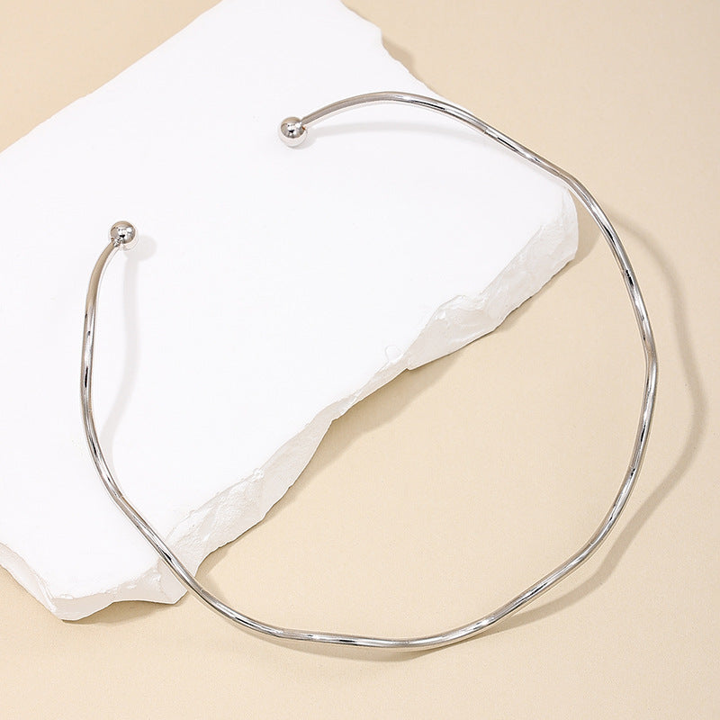 Women's Fashion Minimalist Office Commuter Neck Decoration Sweet Mouth Wave Collar