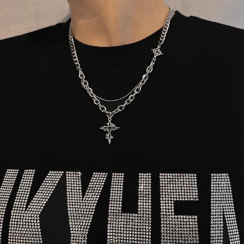 Black Zircon Stars Female Niche Advanced Design Versatile Sweet Cool Necklaces