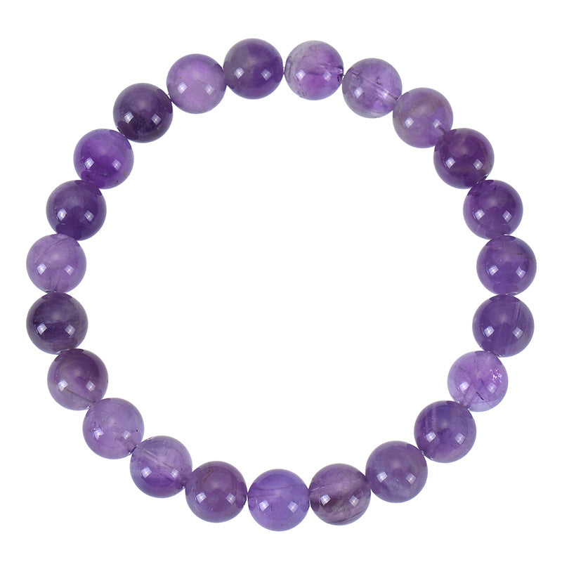 Amethyst Beaded Elastic String Natural Stone Crystal Agate Bracelet