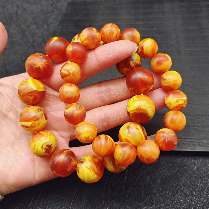 Women's & Men's Mobile Perfume Ambergris Amber Round Beads Aroma Buddha Bracelet