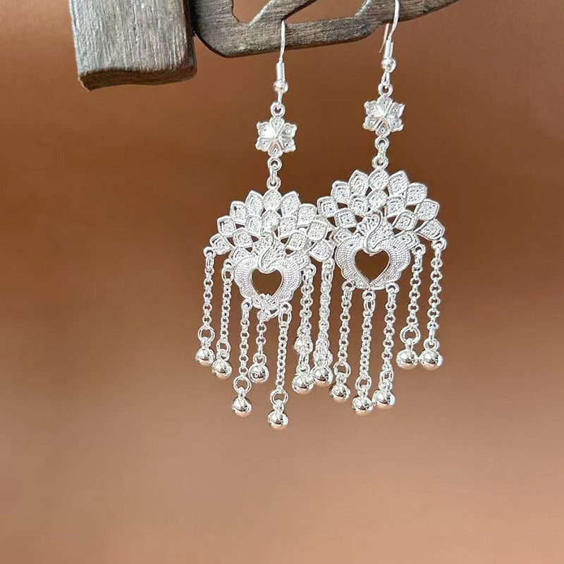 Ethnic Style Peacock Retro Ear Hook Earrings