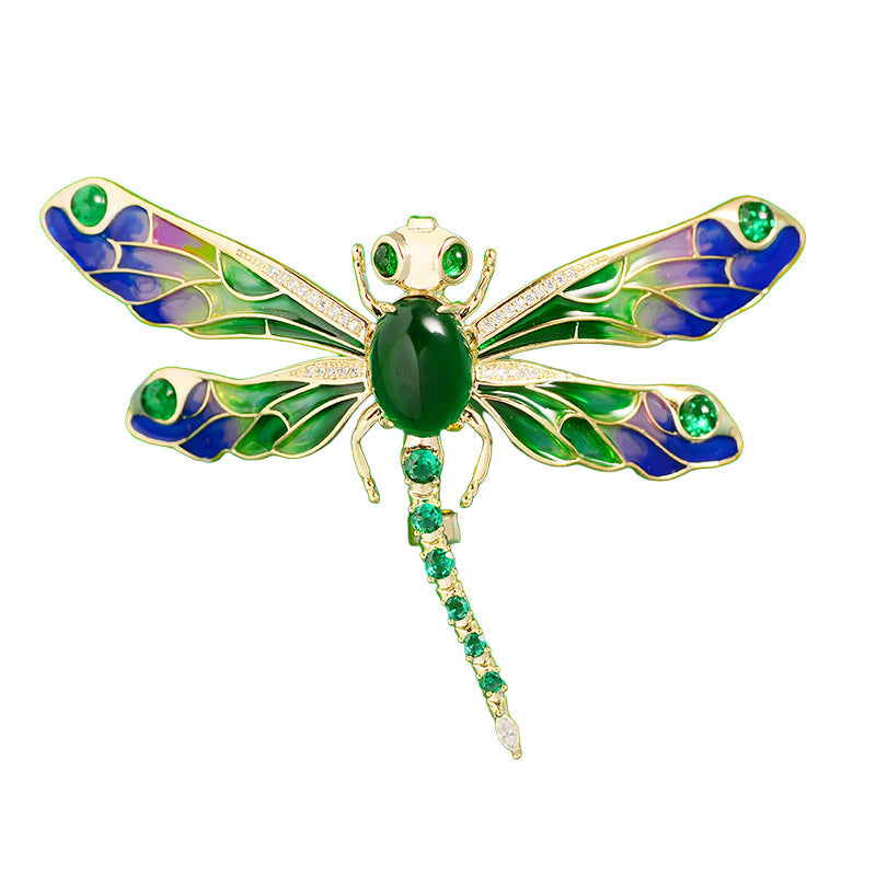 Dragonfly Breastpin Female Insect Painted Smart Brooches