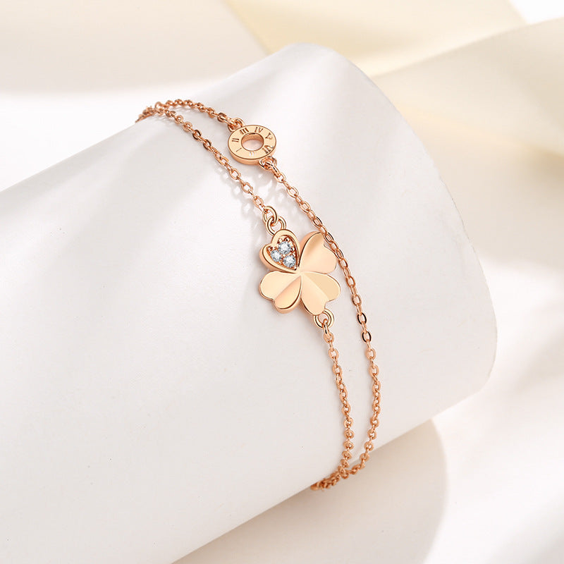 Female Korean Style Niche High Sense Affordable Luxury Double Layer Bracelet