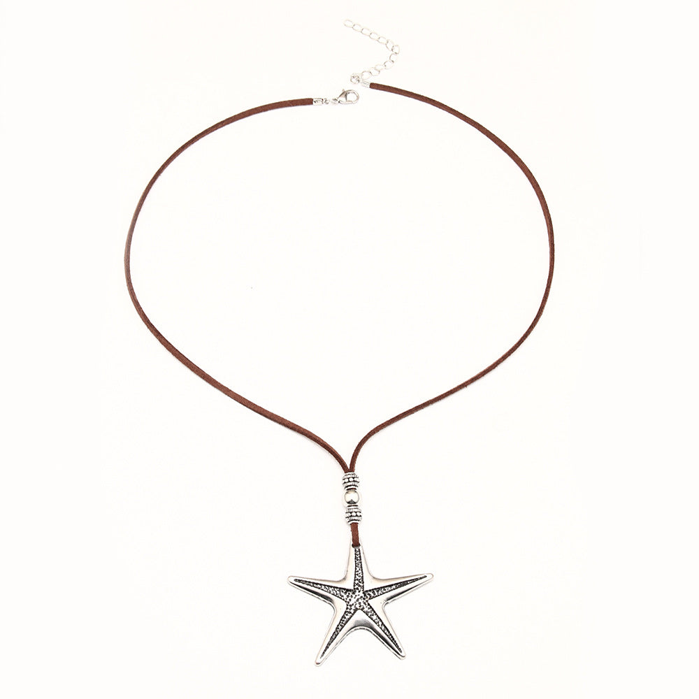 Global Starfish Alloy Personality Retro Metal Necklaces