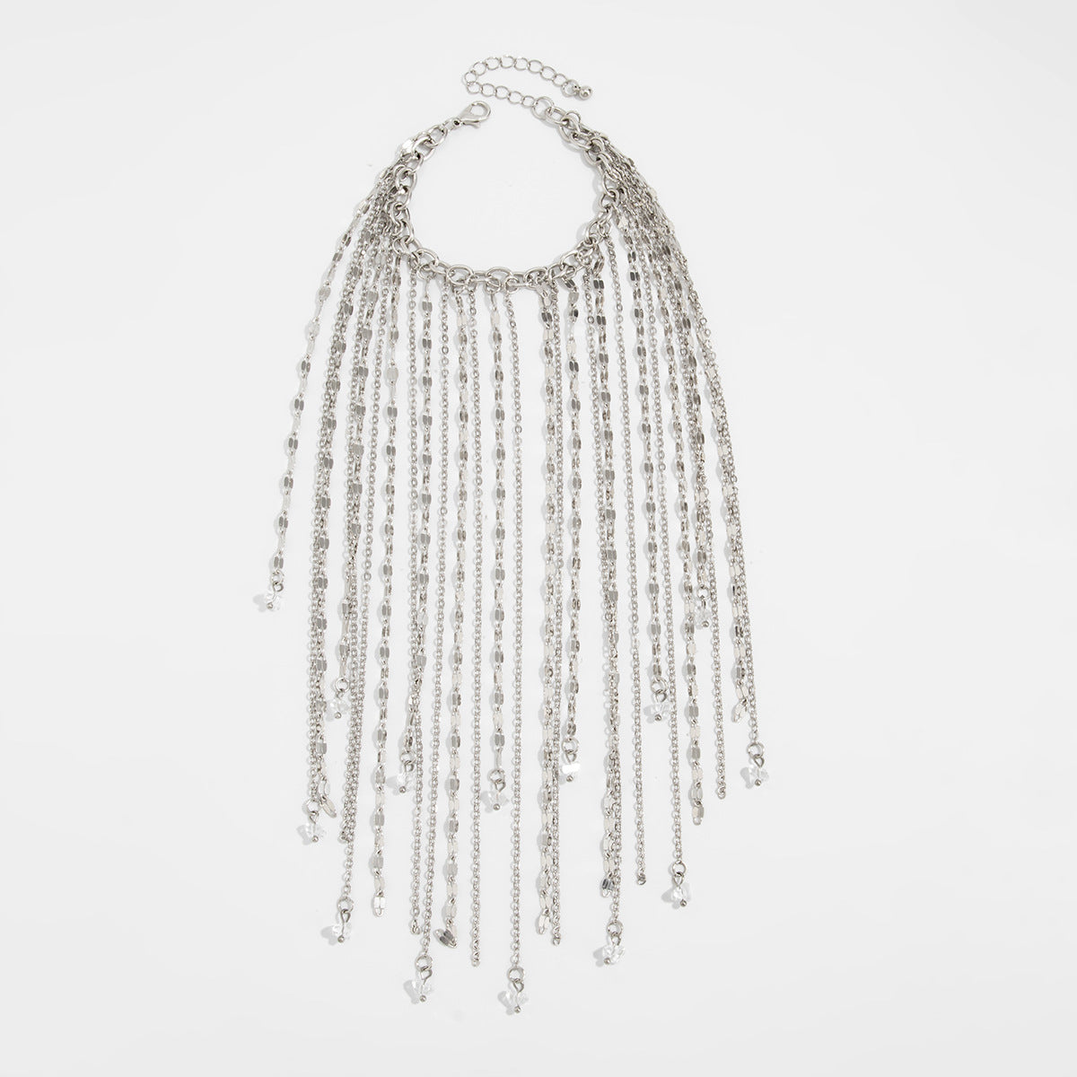 Fashion Metal Long Tassel Chain Exaggerated Geometry Crystal Bracelet