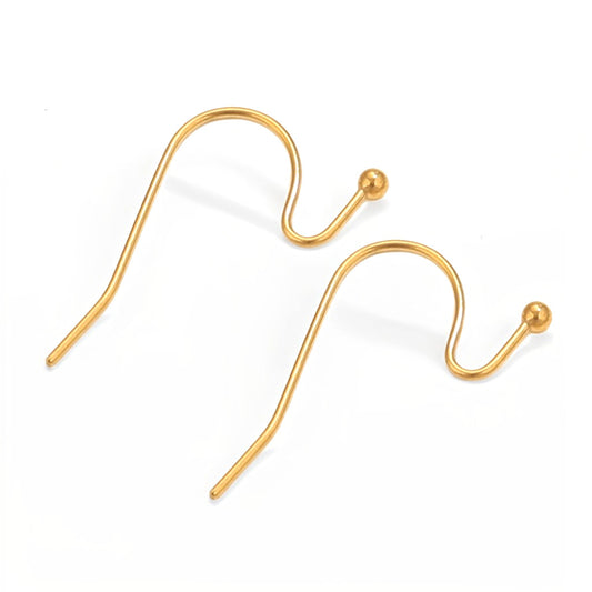 Stainless Steel With Beads Burning Fish Welding Earrings