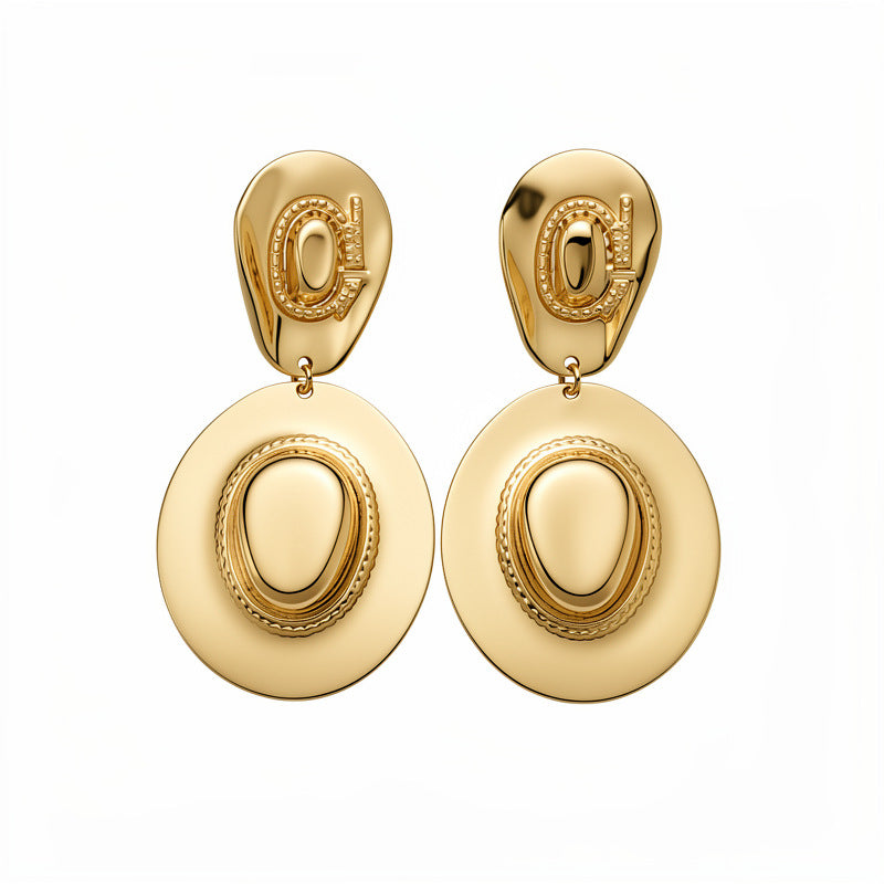 Women's Hat Retro Personalized Temperamental Light Luxury High-grade Earrings