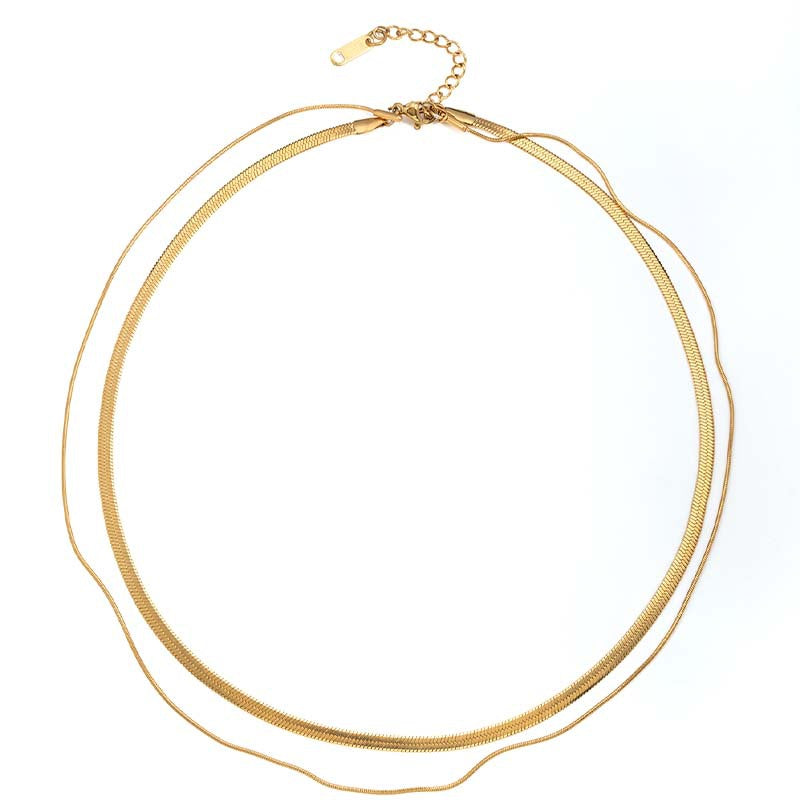 Women's Fashionable Gold-plated Stainless Steel Figaro Trendy Necklaces