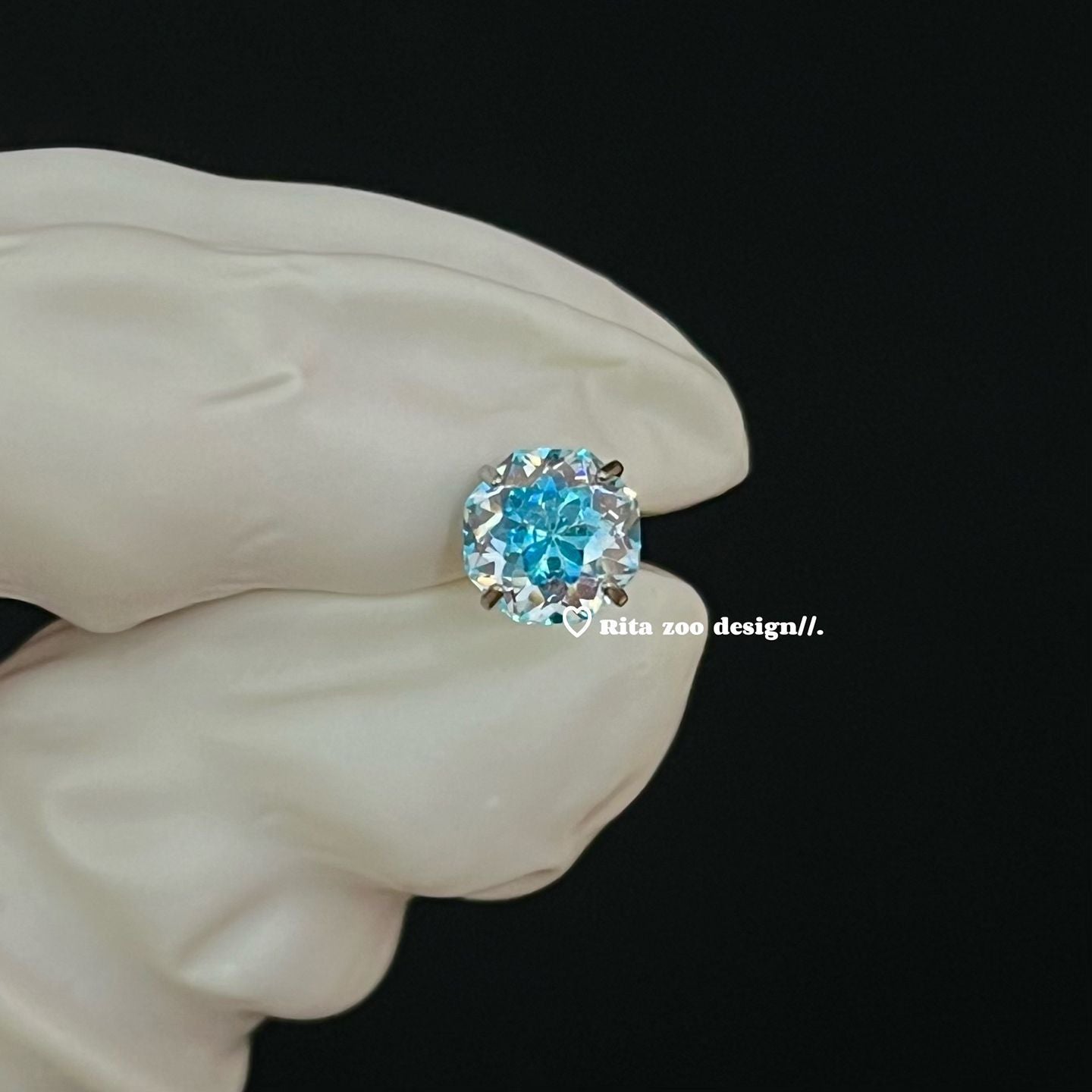 Stunning Ombre Bridal Flash Zircon Titanium Steel Ear Bone Minority Stud Earrings