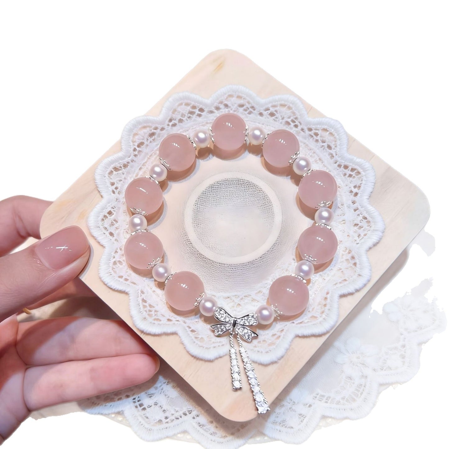 Pink Crystal Sweet Marriage Ball Life Bracelets