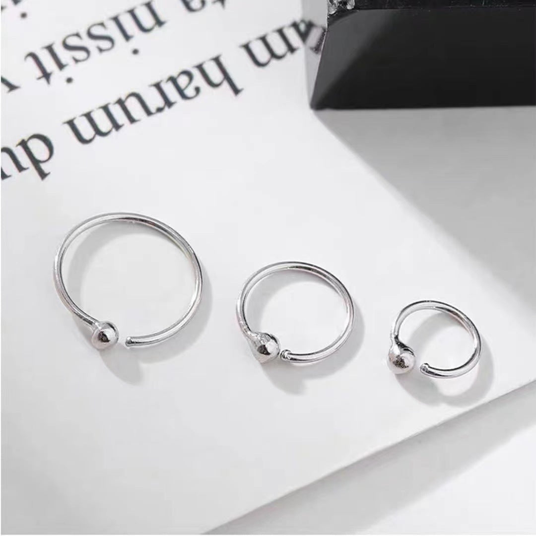 Women's Sier Hoop Small Circle Bone Raise Ear Hook