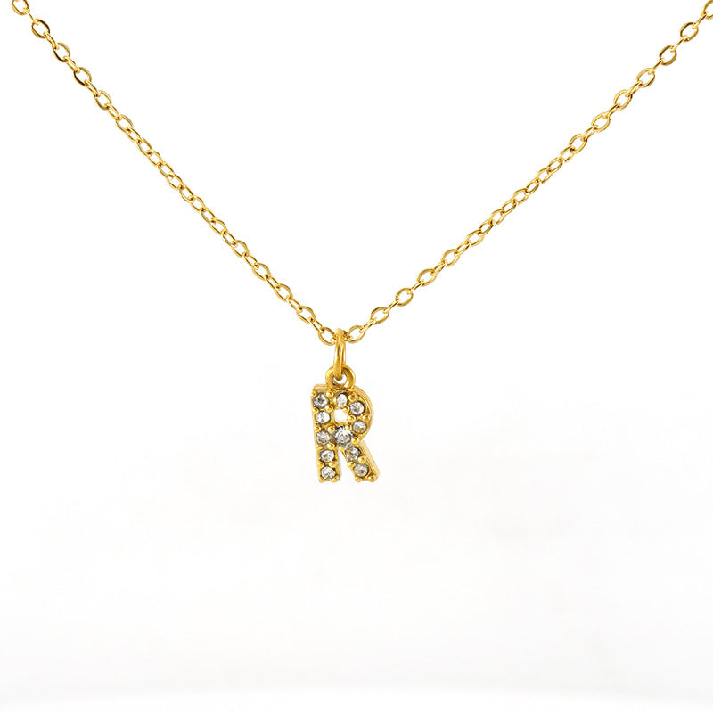 Women's Diamond Small Letter Simple Clavicle Chain Necklaces