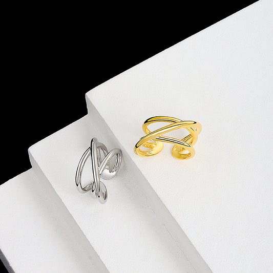 Women's Open Hollow Metal French Wide Fashion Rings