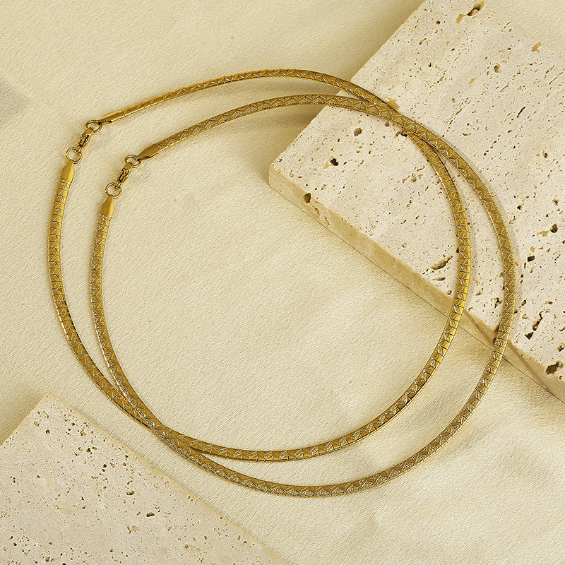Women's & Men's Fashion Titanium Steel Simple Popular Round Gold Necklaces