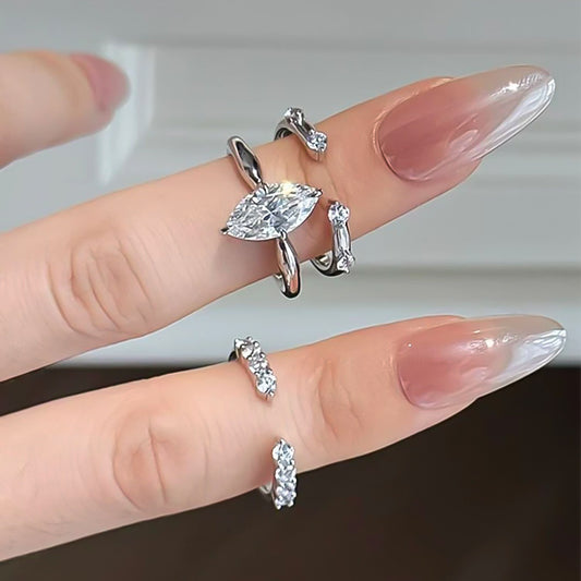 Women's Stacked Bright Super Shining Horse Eye Rings