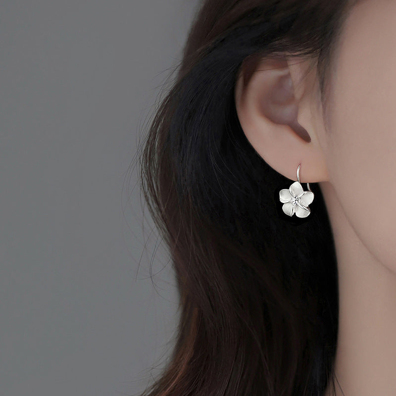 Flower High-grade Personality Inlaid Flowers Ear Earrings