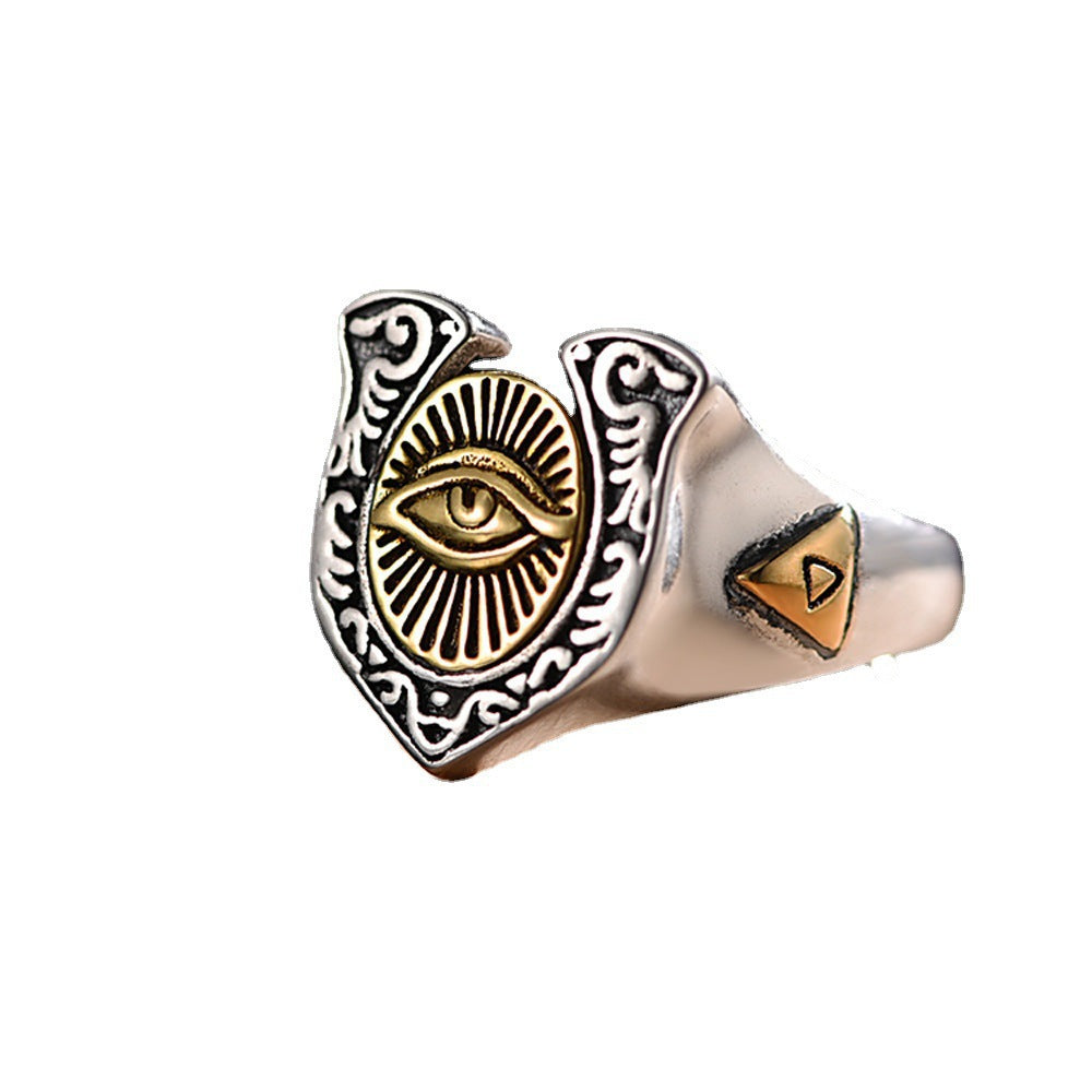 Men's Design Sense Niche Retro Personalized Index Ring