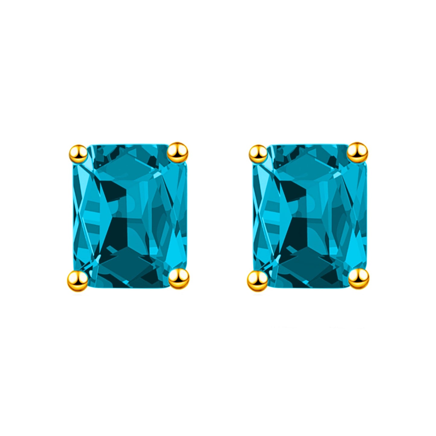 Fashion Rectangular Emerald Rose Gold Plated Rings