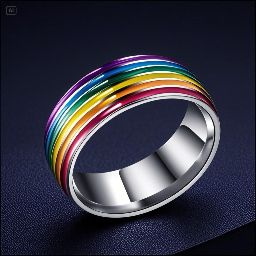 Steel Niche High-grade Light Luxury Stainless Rainbow Ring