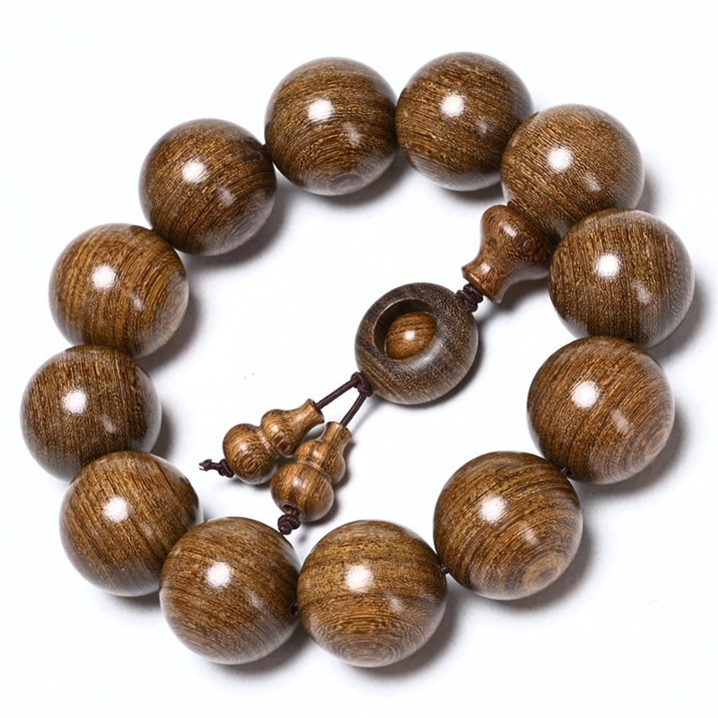 Women's & Men's Golden Sandalwood Submerged Buddha Beads Stall Bracelets
