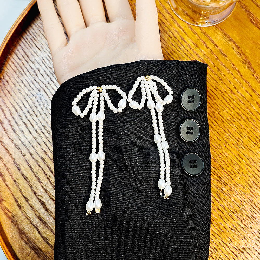 Long Fringed Pearl Sweet Cute Graceful Super Fairy Stud Earrings