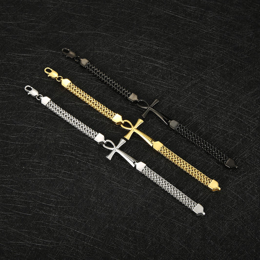 Men's Double Row Woven Chain Vintage Personality Stitching Bracelets