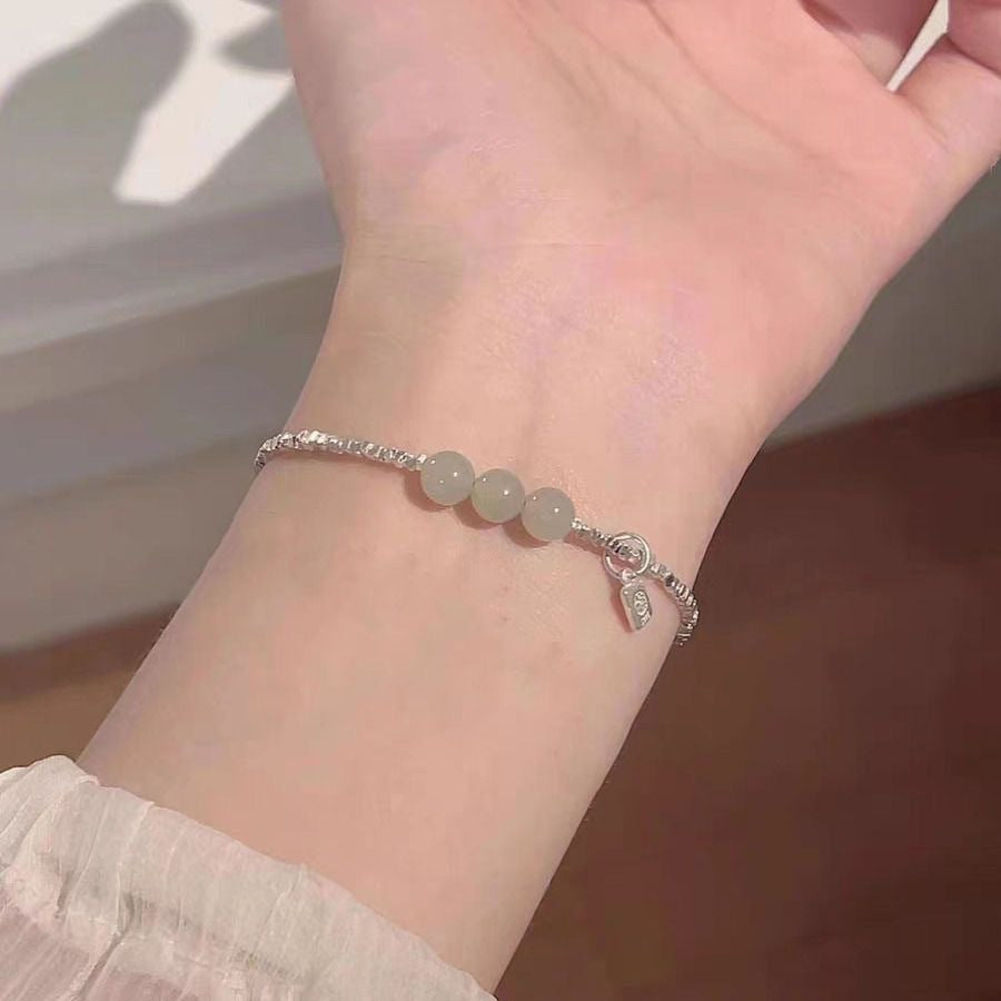 Sier Blue Happy Jade Broken Light Luxury Bracelets