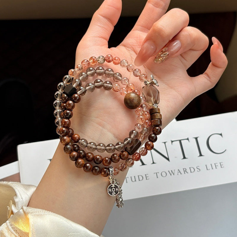 Gold Super Seven Ice Stone Crystal Chinese Bracelets