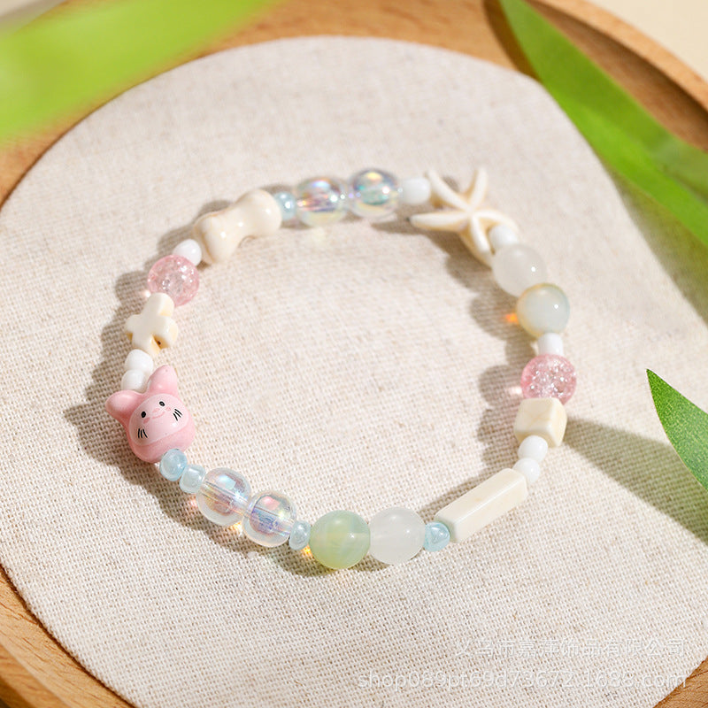 Hot Flower Glaze Female Design Glazed Cultural Creative Hand Scenic Bracelet