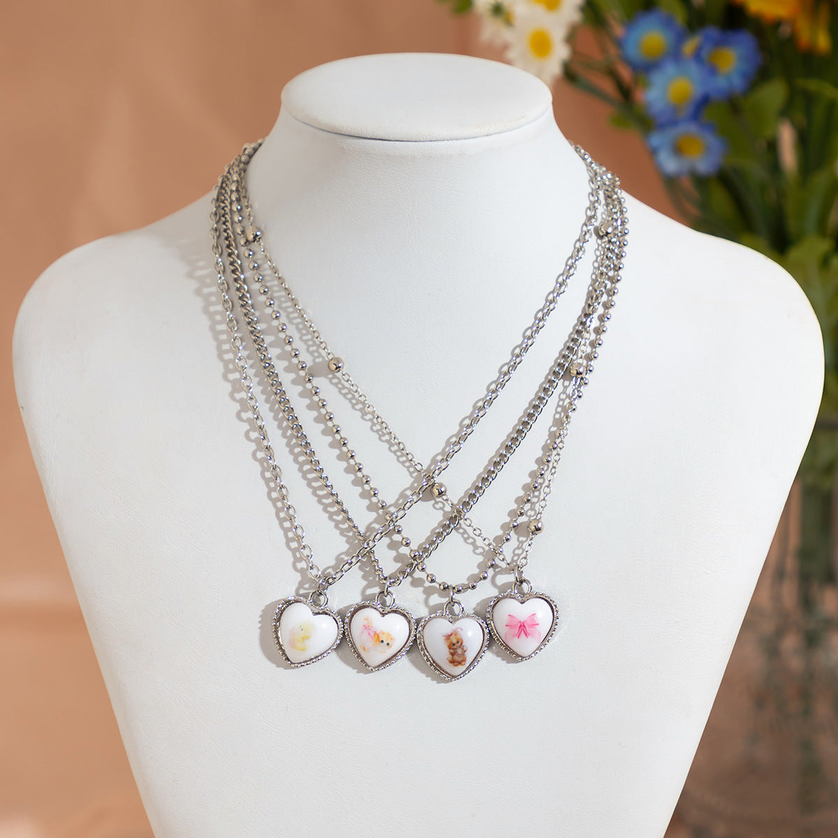 Women's Love Small Animal Slim Chain Refreshing Necklaces