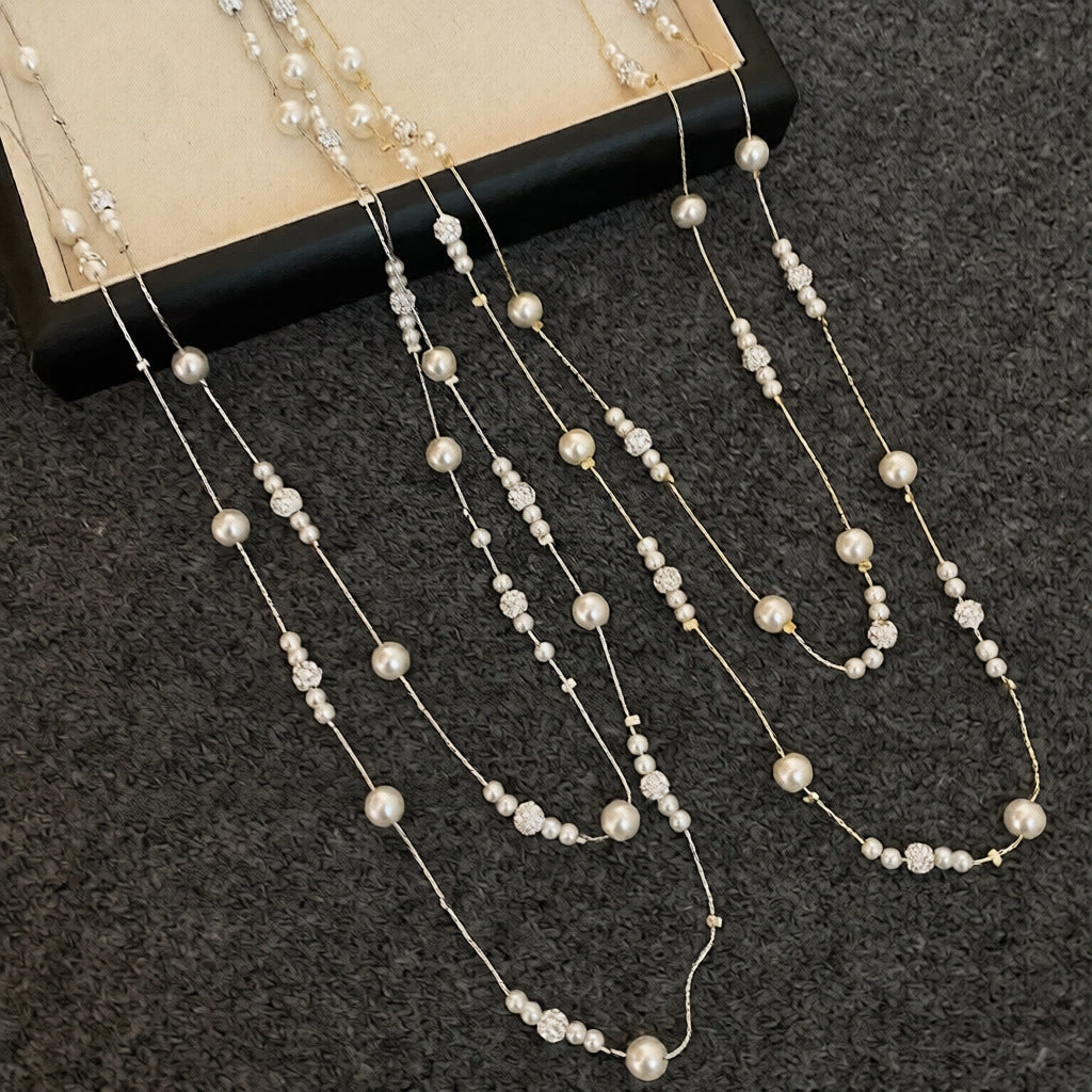 Pearl Elegant Retro Niche Everyday Joker Sweater Necklaces