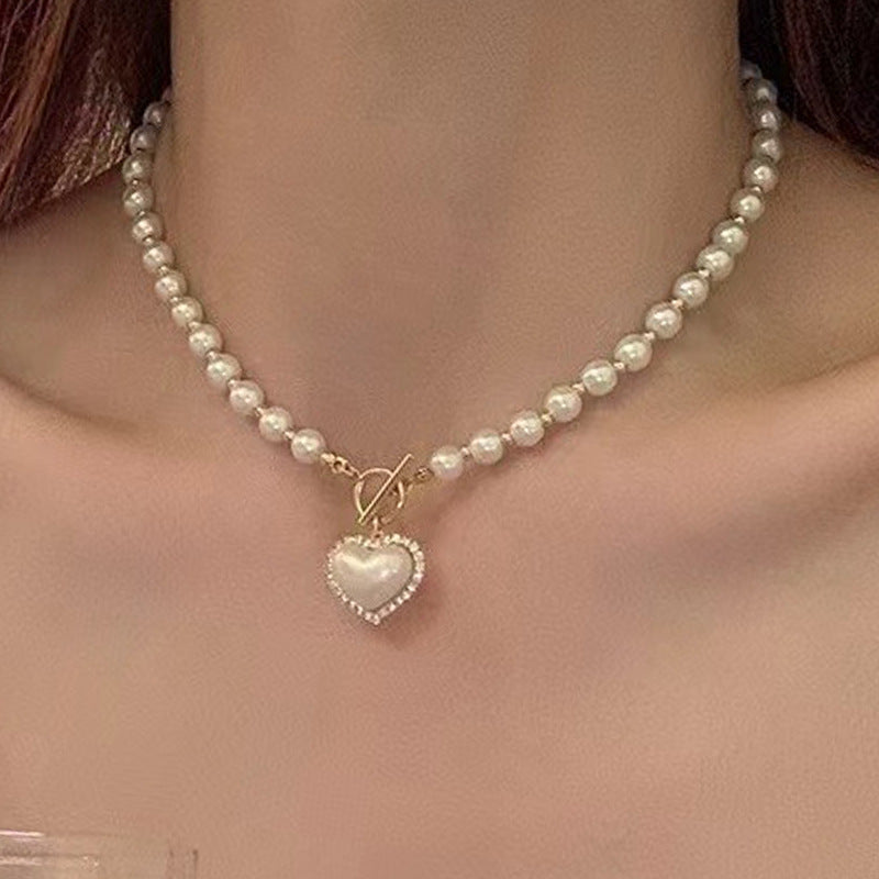 Women's Stitching Heart Clavicle Chain Light Luxury Necklaces