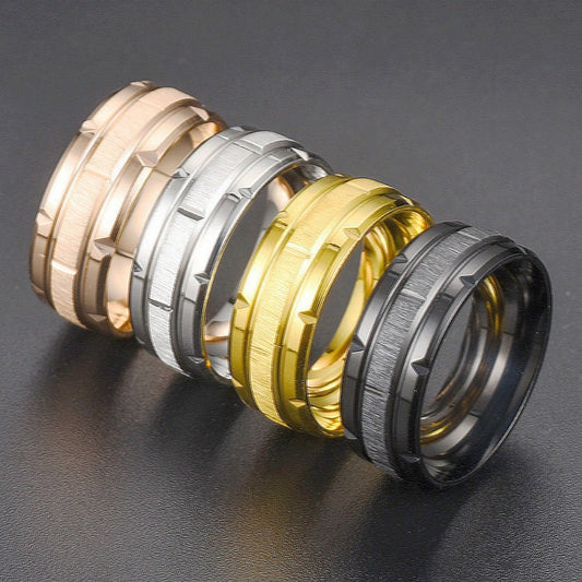Men's Fashion Titanium Steel Temperament Wild Geometric Rings