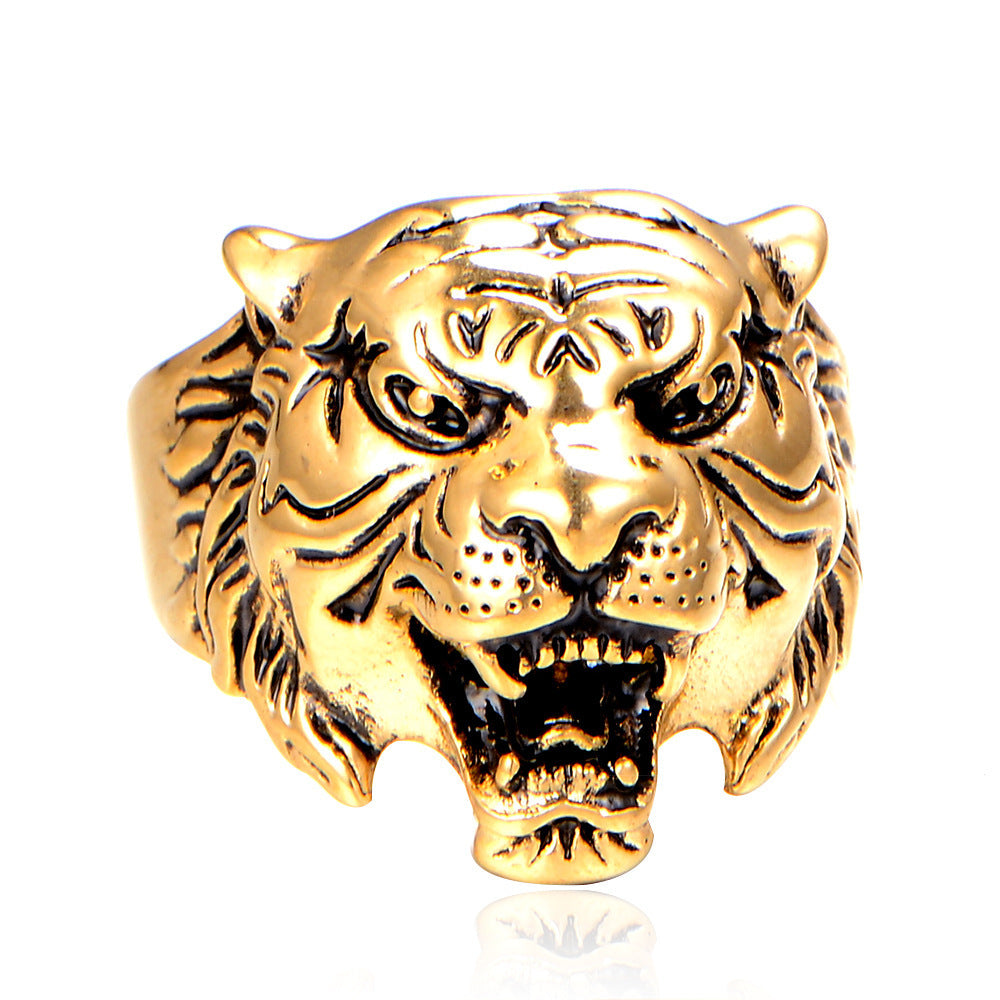 Men's Alloy Vintage Domineering Tiger Head For Ring